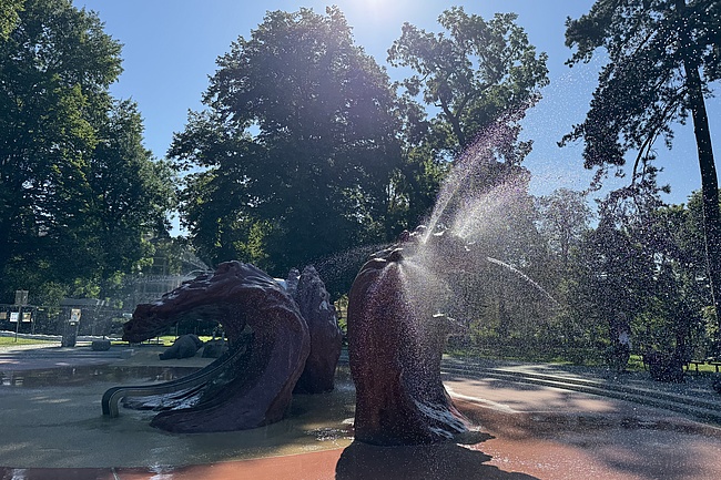 Frankfurts Wasserspielanlagen gehen in die Winterpause