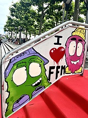 Street-Art-Aktion auf der Konstablerwache